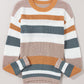 Neck Colorblock Knit Sweater