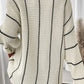 Colorblock Striped V Neck Knitted Sweater