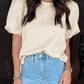 Textured Puff Sleeve T-shirt