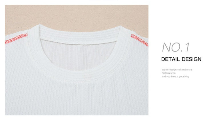 USA Graphic Half Sleeve Loose Ribbed Top