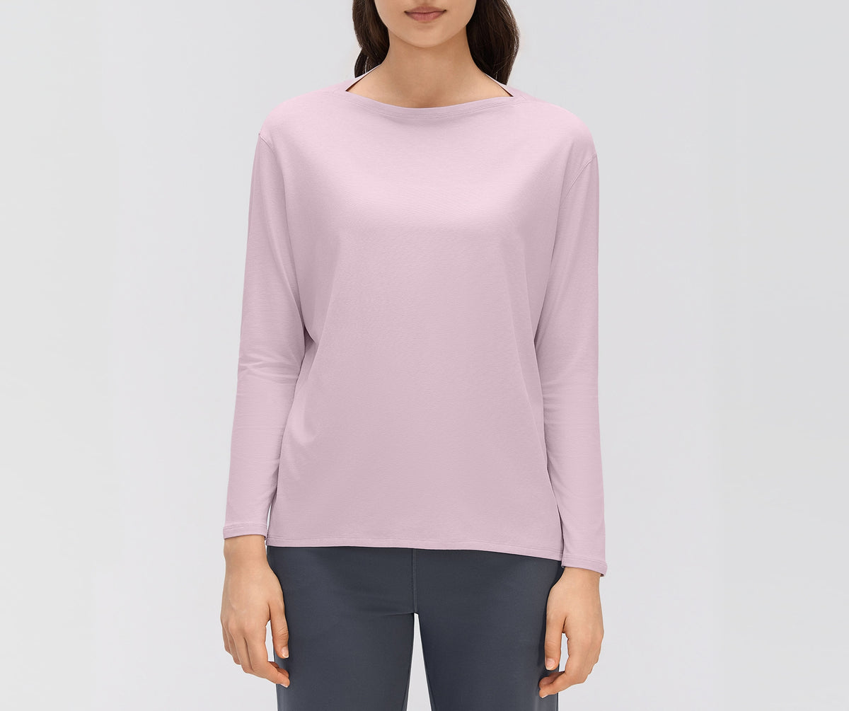 Solid Color Loose-fit Long-sleeve Athletic Pullover