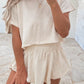 Cropped Tee and Ruffle High Waist Skort Set