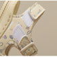 Children’s Glitter Ribbon Soft Soled Sandals