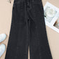 Plain Seam Detail Flared Bottom Ankle Length Jeans