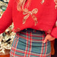 Accent Drop Shoulder Festive Sweater
