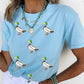 Sequin Mallard Graphic Womens Casual Tee