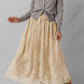 Embroidered Mesh Overlay Flowy Long Skirt