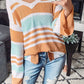 Colorblock Stripe Split Sweater