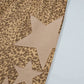 Khaki Plus Size Leopard Print Western Star Patched Jogger Pants