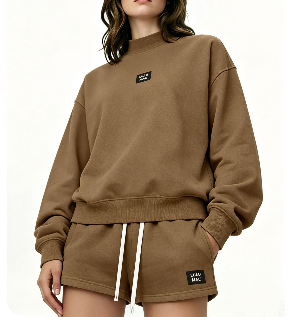High-neck Top and Shorts Set