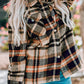 Geometric Plaid Print Pocketed Shacket