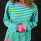 Oversized Contrast Trim Pullover Sweatshirt