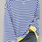 Oversized Contrast Trim Pullover Sweatshirt