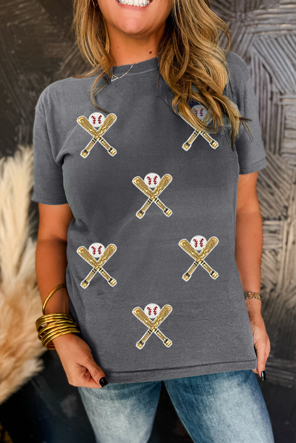 Sequined Game Day Casual Tee