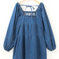 Square Neck Pockets Denim Dress