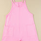Sleeveless Pocketed V Neck Jersey Romper