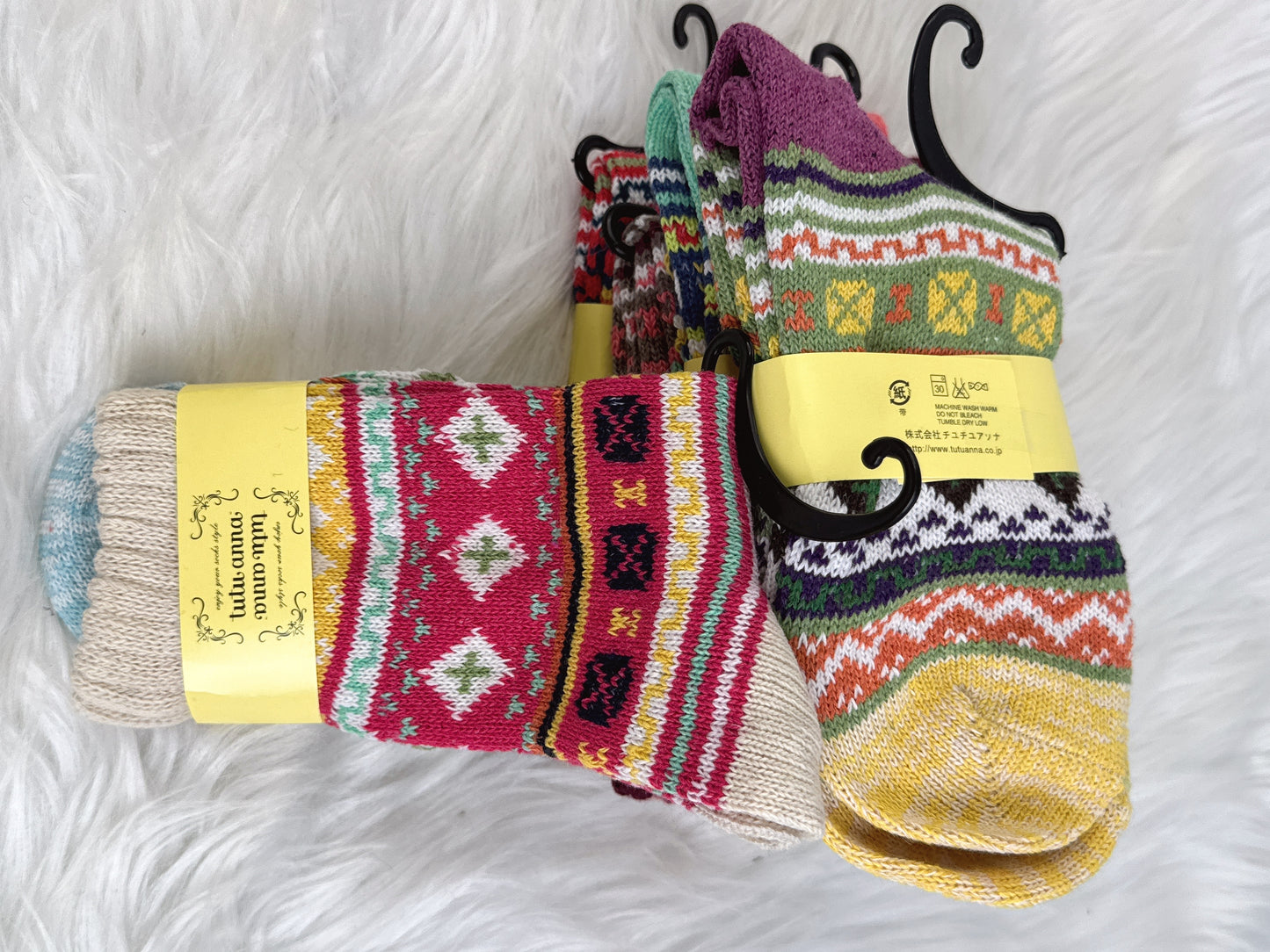 5 Pairs Geometric Pattern Socks Set (JG035)