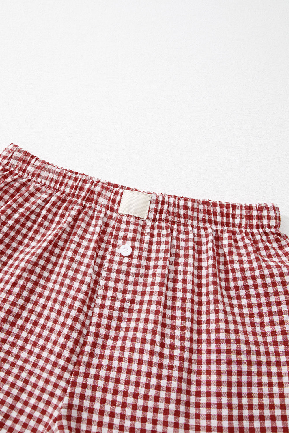 Gingham Printed High Waist Shorts