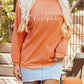 Hello pumpkin Letter Embroidered 3D Ribbed Texture Baggy Sweatshirt