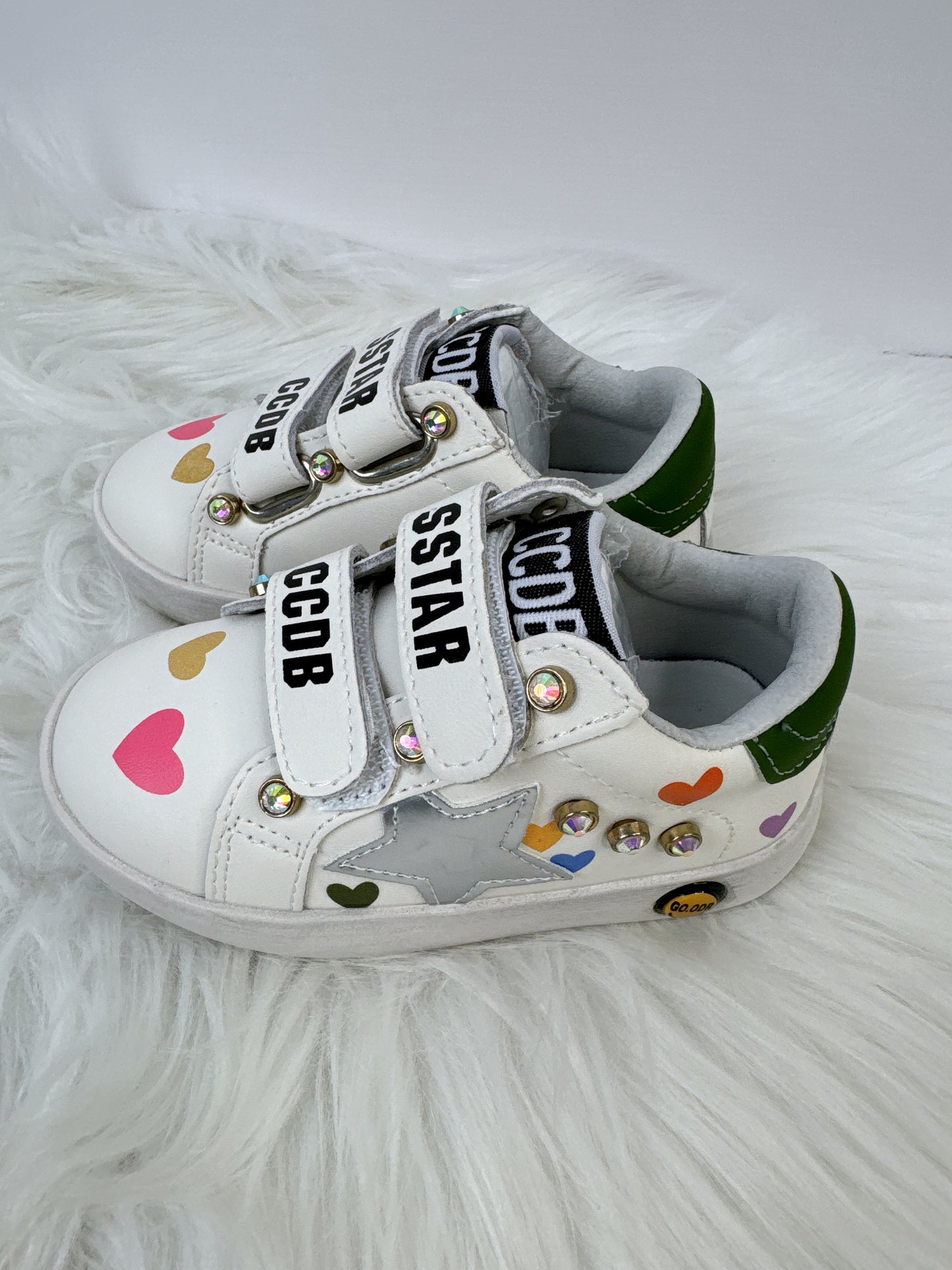 Heart Print Velcro Star Sneakers