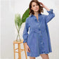 LET'S GO GIRLS DENIM SHIRT DRESS