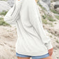 Shoulder Exposed Seam V Neck Hoodie with Pockets