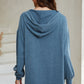 Buttoned High and Low Hem Hoodie