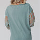 Plus Size Striped Colorblock Tee with Slits