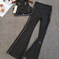 Women's Flared Yoga Pants & Sports Bra 2-Piece Set