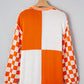 Checkered Open Front Drop Shoulder Cardigan