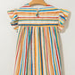 Vibrant Stripes Printed Flutter Sleeve Babydoll Blouse