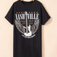 Nashville Guitar Print Crew Neck T Shirt Mini Dress