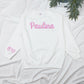 Custom Embroidered Text Crewneck Sweatshirt Round Neck Hoodie
