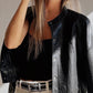 Faux Leather Buttoned Front Boxy Jacket