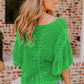 Pointelle Knit Scallop Edge Top