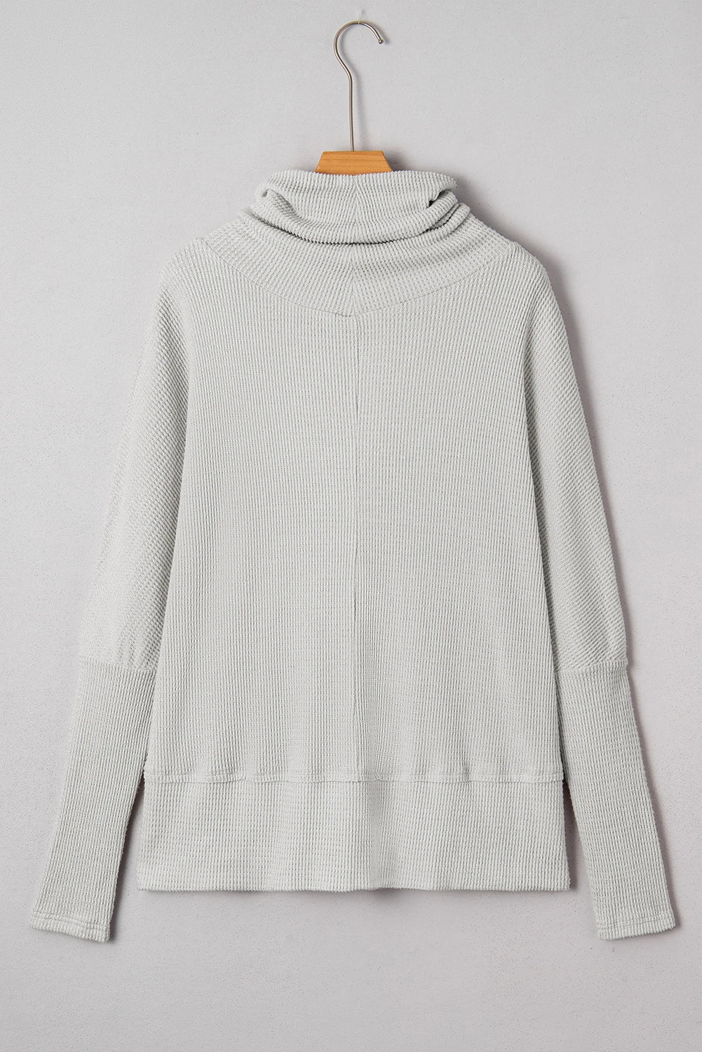Drawstring Cowl Neck Oversize Top with Side Slits
