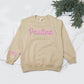 Custom Embroidered Text Crewneck Sweatshirt Round Neck Hoodie