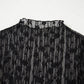 Sheer Floral Lace Long Sleeve Slim Fit Top