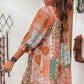 Boho Paisley Print 3/4 Sleeve Chiffon Dress