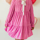 Flounce Sleeve Tiered Ruffled Velvet Mini Dress