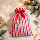 Custom Name Striped Christmas Gift Bag