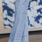 Drawstring Seam Detail Raw Hem Wide Leg Denim Pants