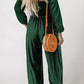 Smocked Square Neck Wide Leg Jumpsuit