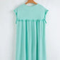 Frilled Trim Crew Neck Loose Fit Mini Dress