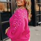 Plus Size Pearled Decor Sweater