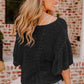 Pointelle Knit Scallop Edge Top