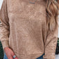 Letter Embroidery Mineral Wash Loose Sweatshirt