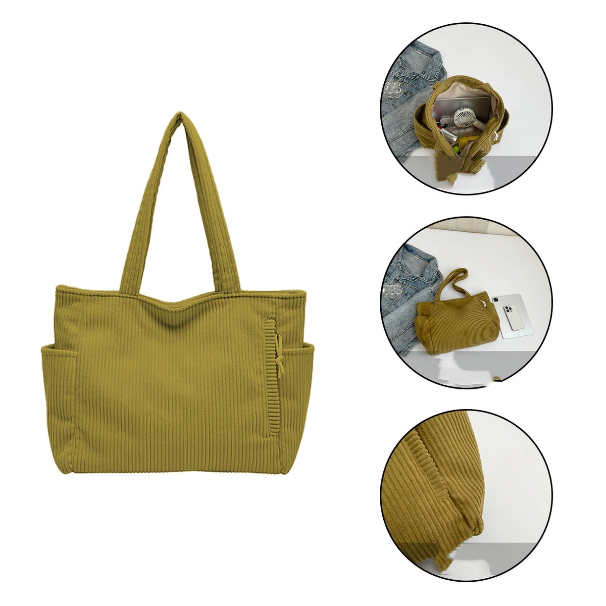 Personalized Corduroy Custom Name Tote Bag