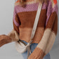 Cropped Colorblock Drop Shoulder Knitted Sweater
