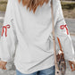 Patched Corded Rib Pullover Sweatshirt